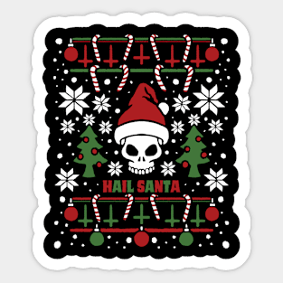 hail santa funny christmas satan santa skull Sticker